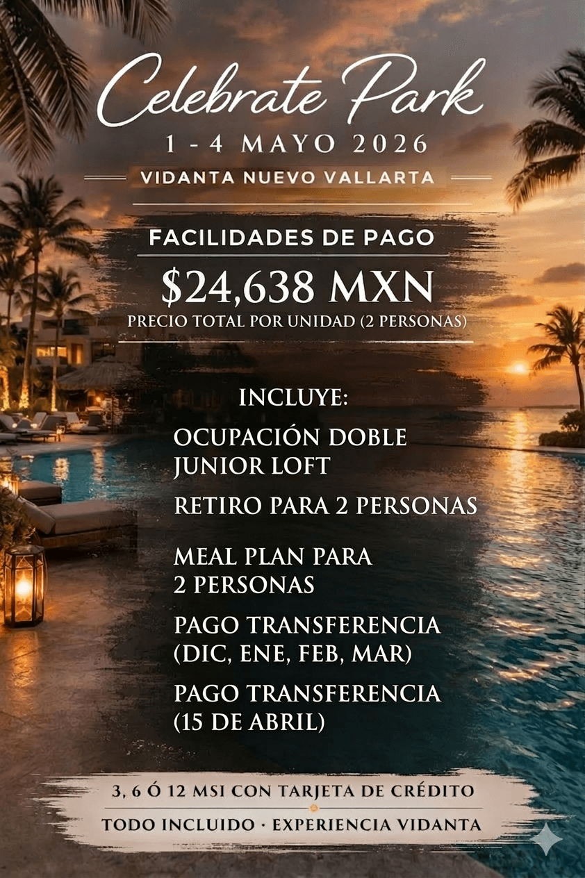Celebrate Park – Precios y facilidades de pago, ocupación doble